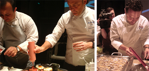 Taste 2011 - a sinistra Ciccio Sultano e Moreno Cedroni, a destra Giancarlo Perbellini , Cavalieri della Cucina Italiana | ©foto Sandra Longinotti