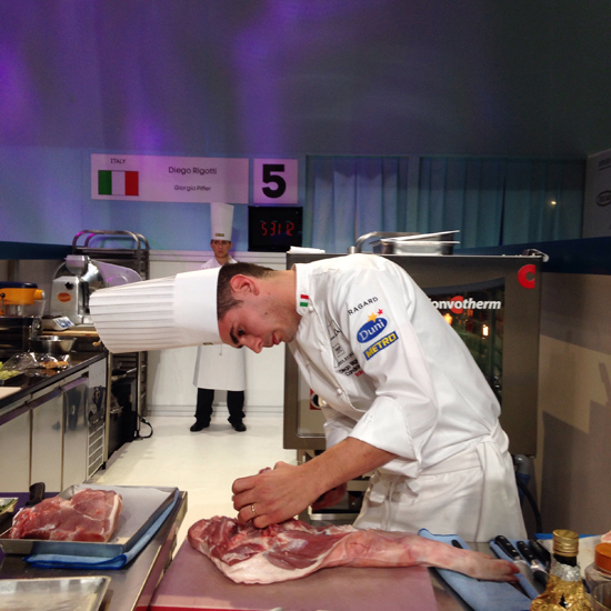 Lo chef Diego Rigotti in gara per l'Italia_Bocuse d'Or Europe 2014, Stoccolma | ©Sandra Longinotti