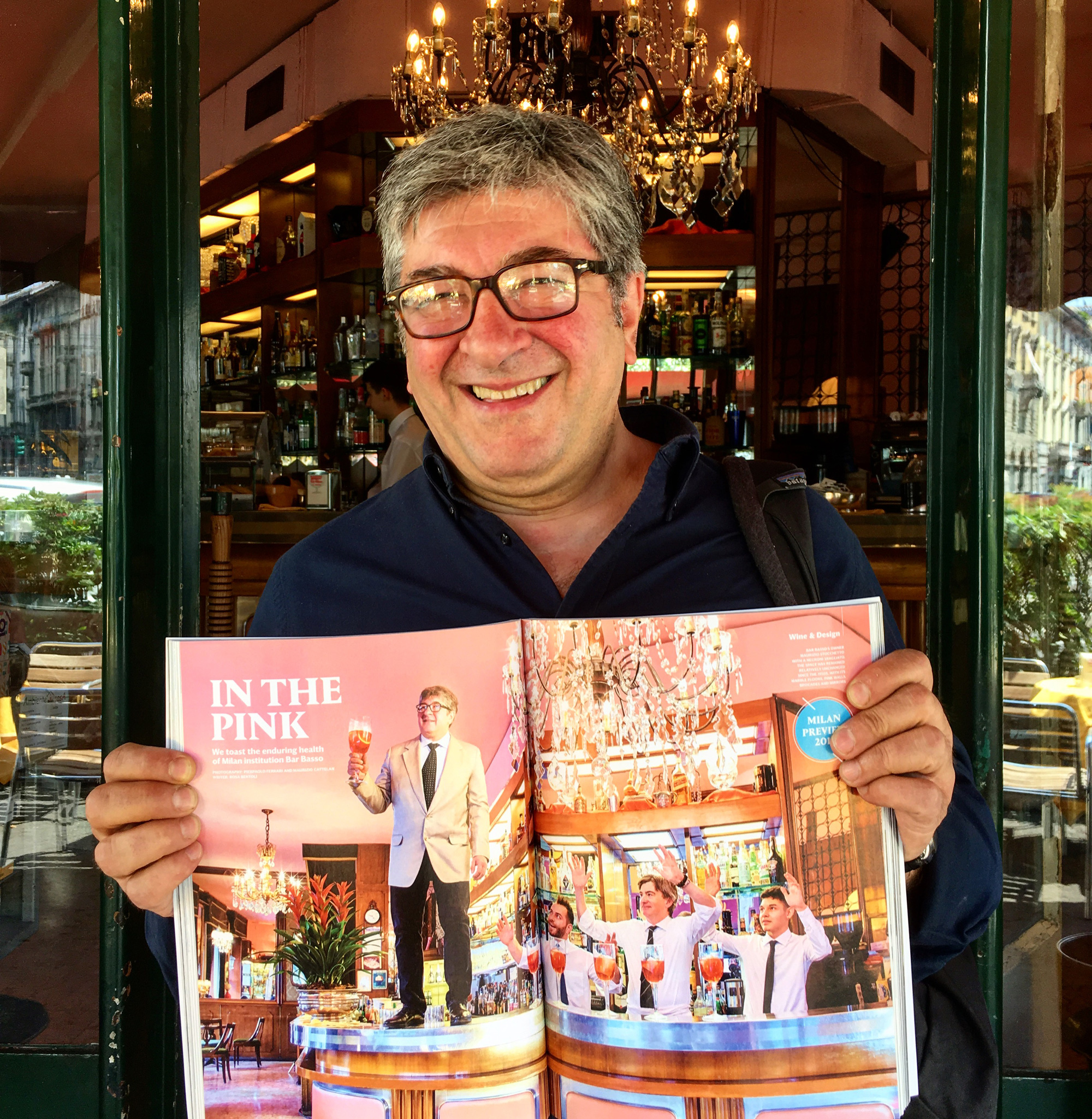 Maurizio Stocchetto e il servizio sul Bar Basso pubblicato su Wallpaper di giugno 2017 | ©foto Sandra Longinotti