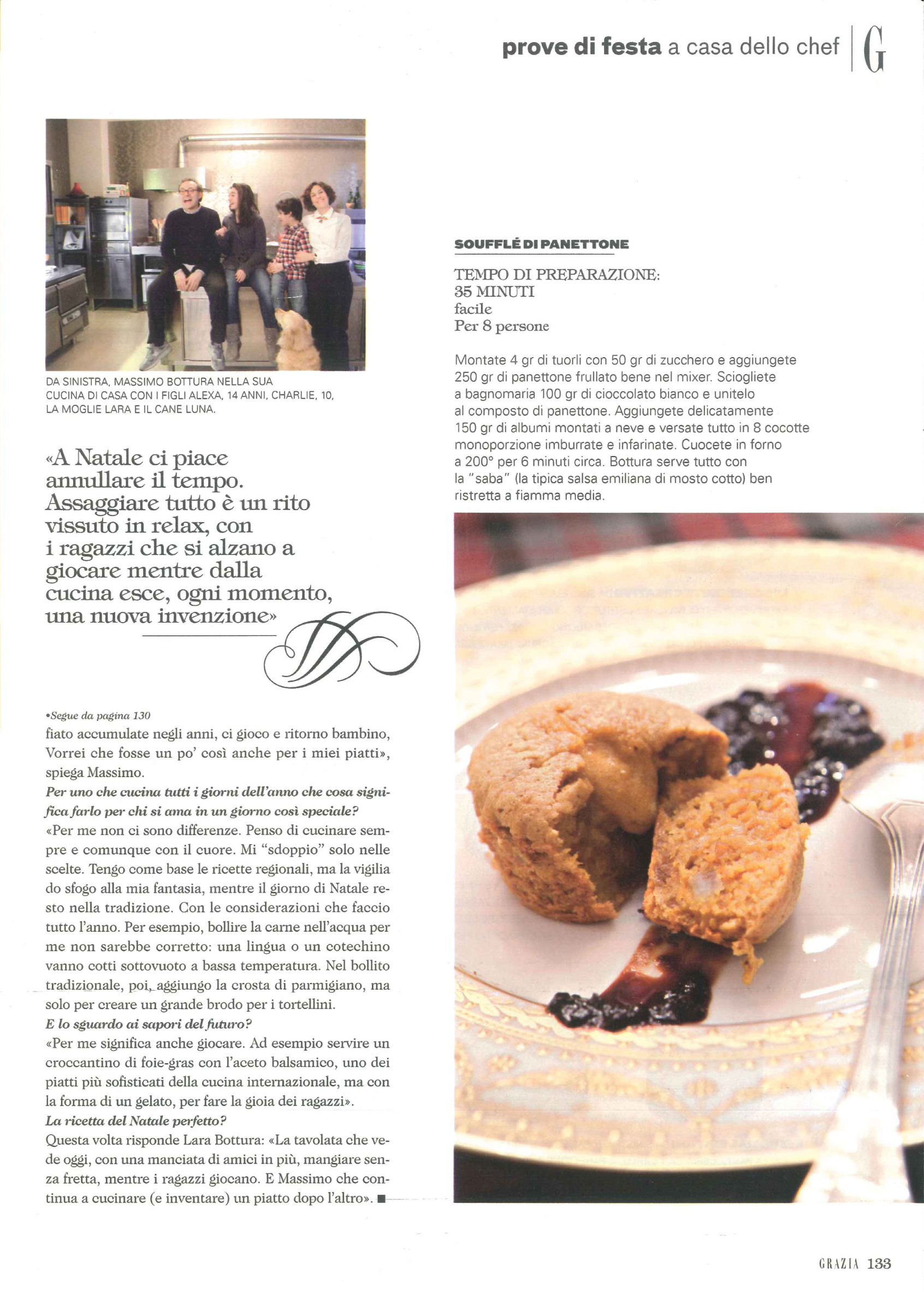 dal mio servizio di cucina a casa di Massimo Bottura pubblicato sul numero di Natale di Grazia nel 2010