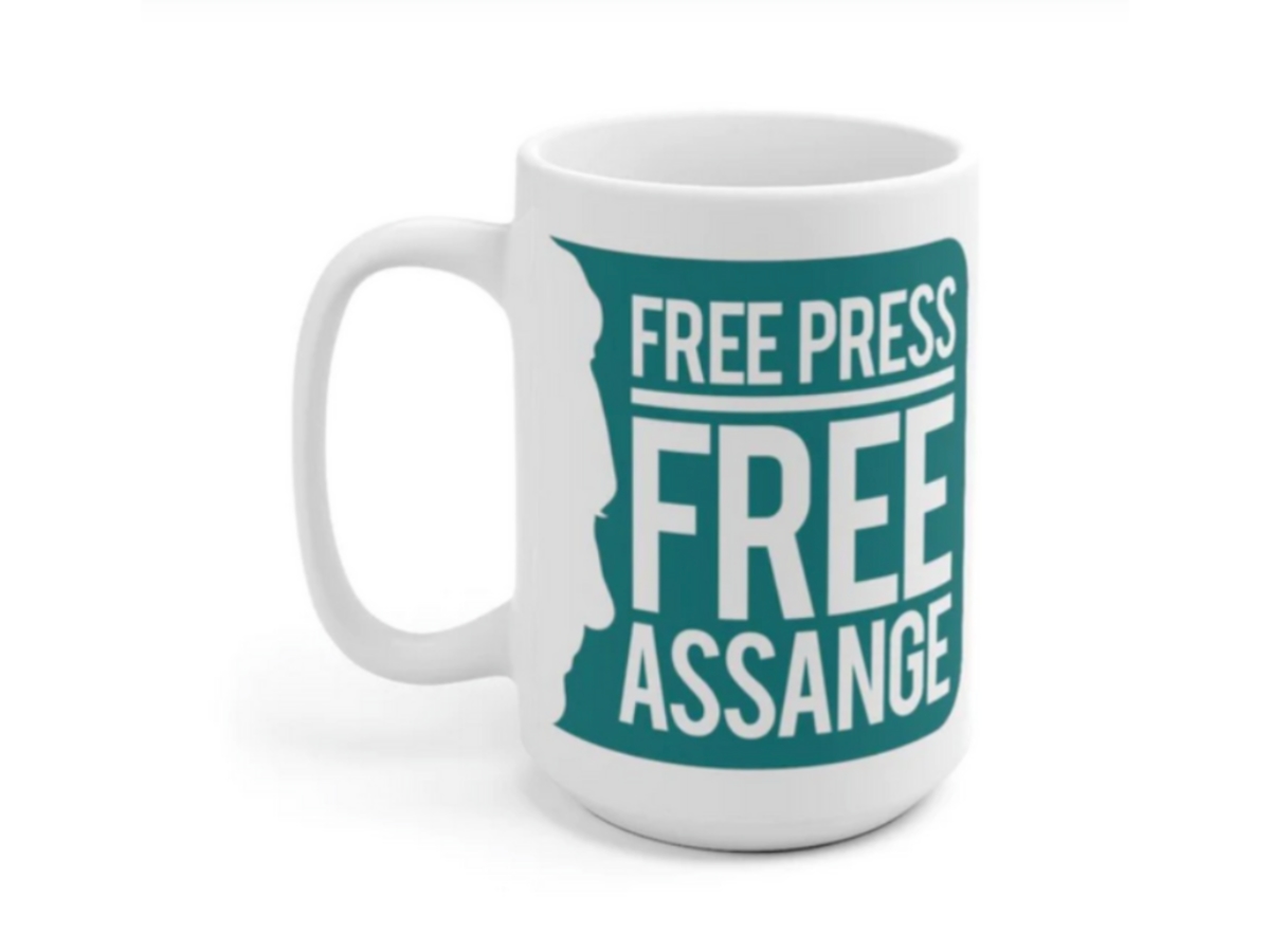 mug Free Press Free Assange | Wikileaks