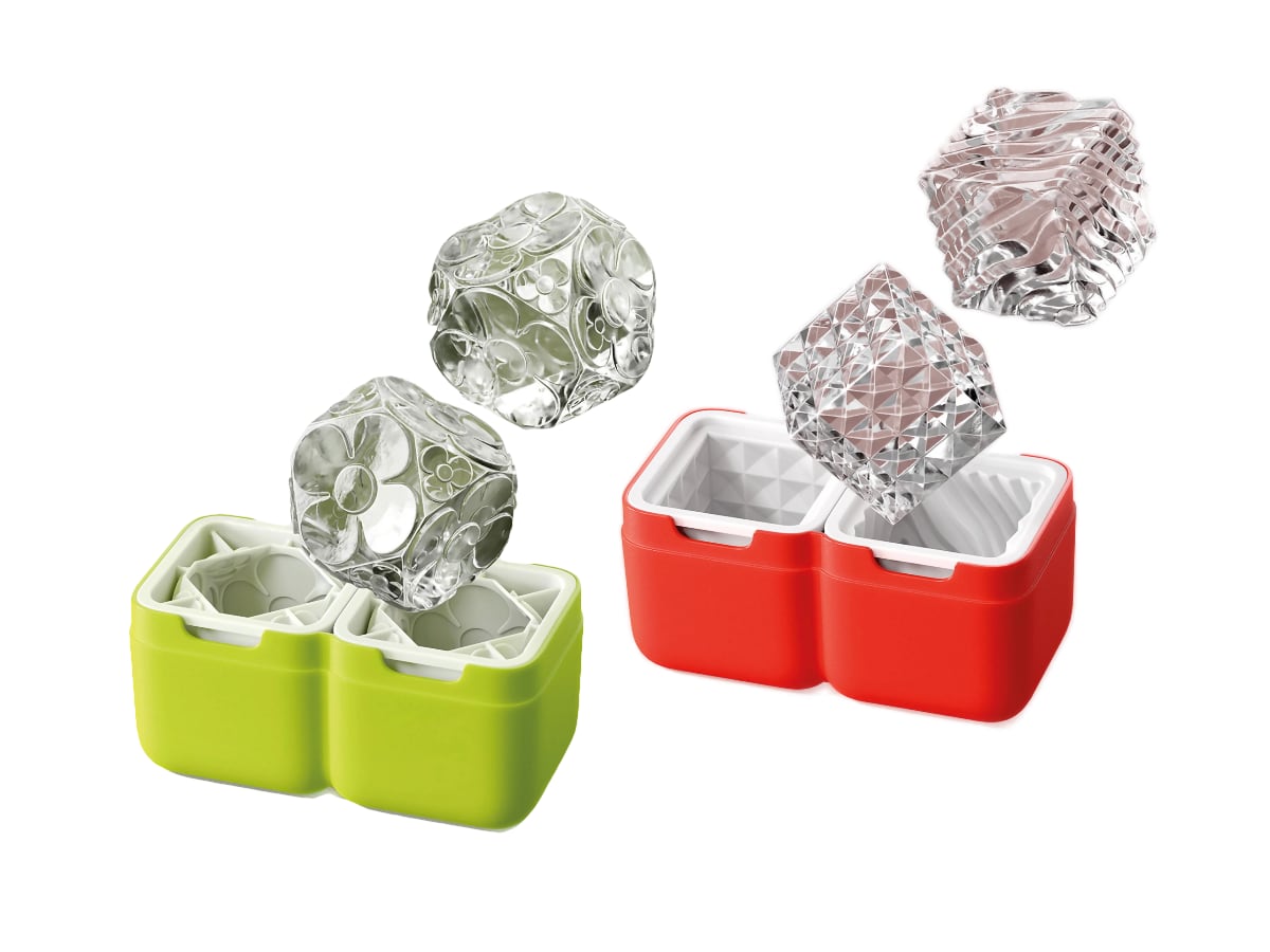Stampi per cubi di ghiaccio con decoro floreale e a onde [Zoku]